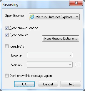 WebLOAD Settings Dialog Box