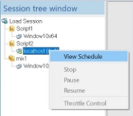 Session Test Parameters Menu