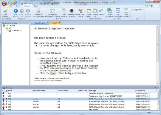 Full View of Error – Page View
