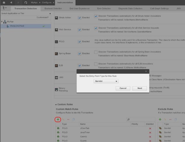 Selecting an Entry Point Type for a Rule