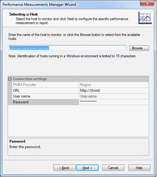 Specifying Nagios Server in Host Selection Screen