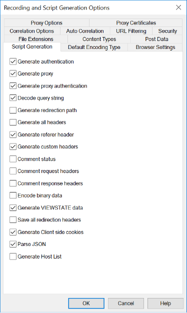 Script Generation Tab