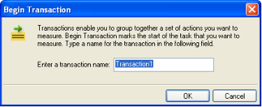 Begin Transaction Dialog Box