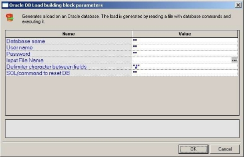 Oracle DB Load Building Block Parameters Dialog Box