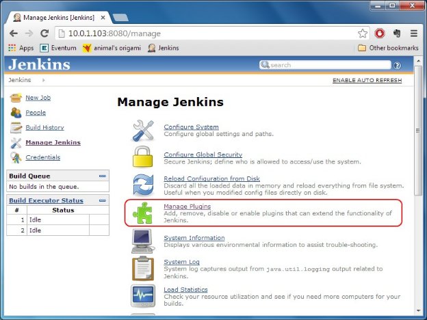 Selecting Manage Plugins