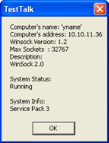 TestTalk Message Box