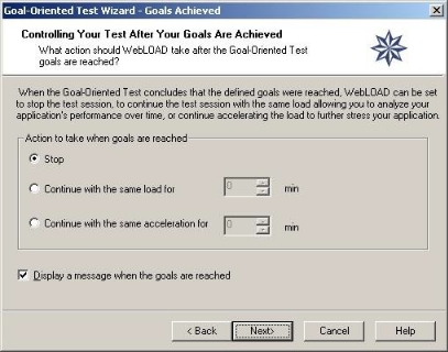 Goals Achieved Dialog Box