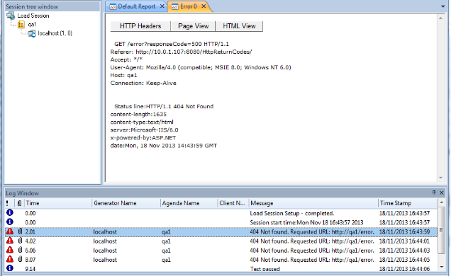 Full View of Error – HTTP Headers View
