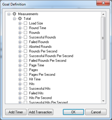 Goal Definition Dialog Box