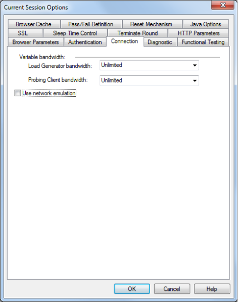 Current Session Options Connection Tab