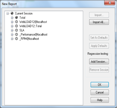 New Report Dialog Box