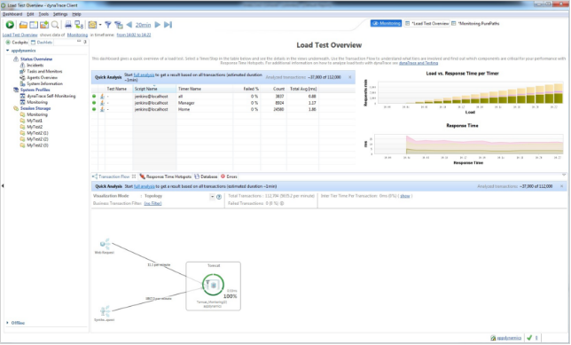 Dynatrace Data for the Interval Around a Selected Point