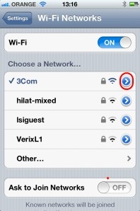 Edit Current Wi-Fi iPhone Settings