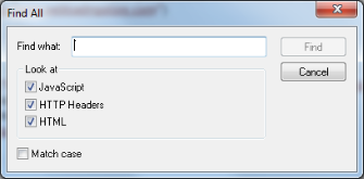 Find All Dialog Box