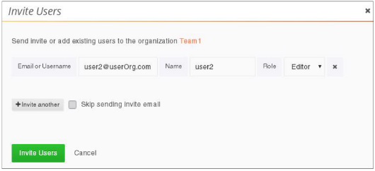 Invite Users window