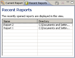 Recent Reports Window* 