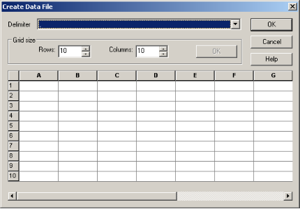 Create Data File Dialog Box