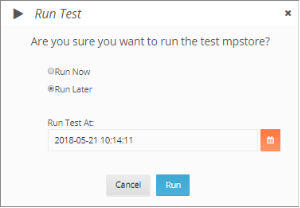 Specifying to run a load test at a later time