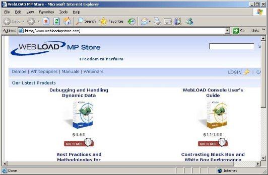 WebLOAD Test Site