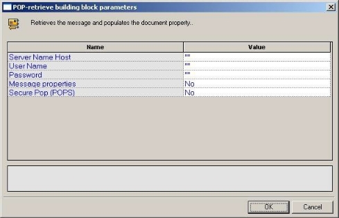 POP-Retrieve Building Block Parameters Dialog Box