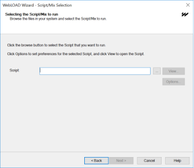 Script Selection Dialog Box