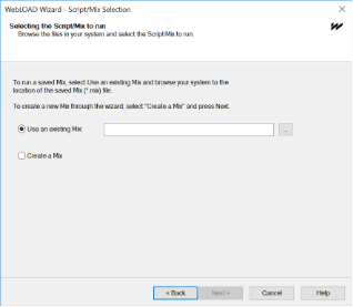 Mix Selection Dialog Box