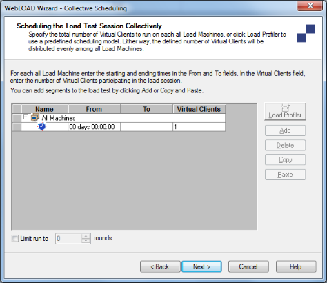 Collective Scheduling Dialog Box