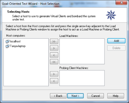 Host Selection Dialog Box