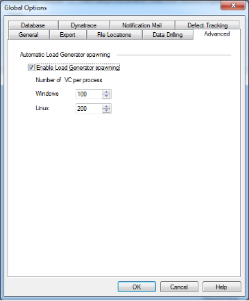 Global Options Advanced Tab