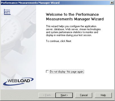 Performance Measurements Manager Wizard