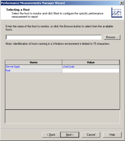 Host Selection Screen