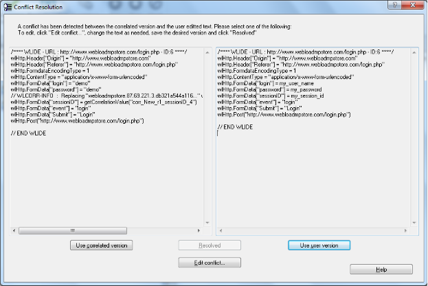 Conflict Resolution Window