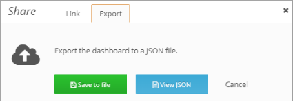 Export Dashboard window