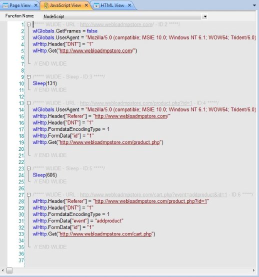 Function Name List in JavaScript View Pane