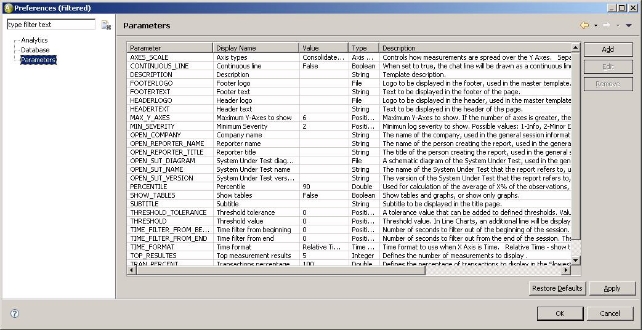 parameter preferences