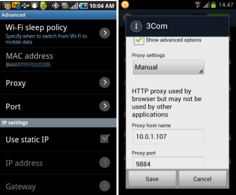 Proxy Settings in Android – Two Examples