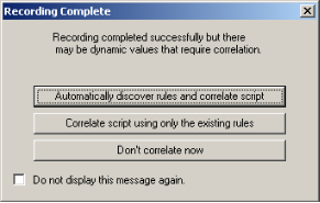 Recording Complete Dialog Box