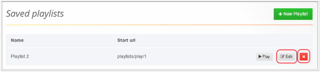 Selecting to Edit or Delete a Playlist
