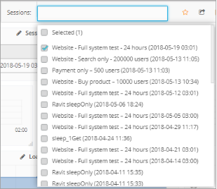Selecting Sessions - from the Header