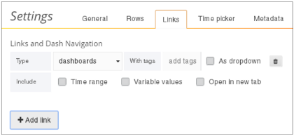 Dashboard Settings – Links