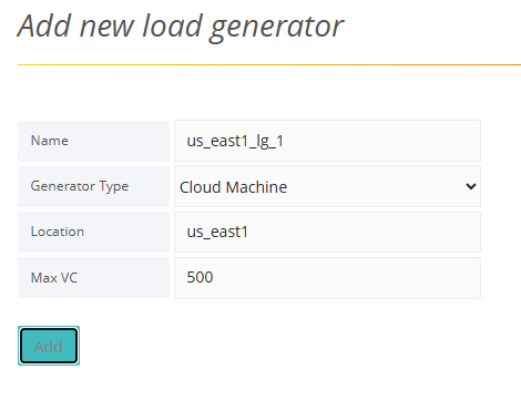 Add new load generator