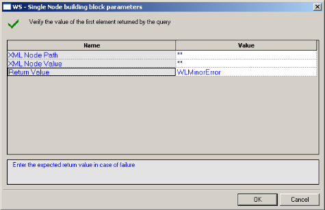 WS-Single Node Building Block Parameters Dialog Box