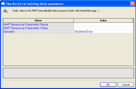 Flex:Verify-Ext Building Block Parameters Dialog Box