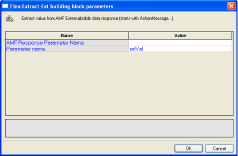 Flex:Extract-Ext Building Block Parameters Dialog Box