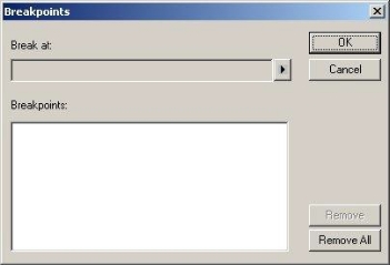 Breakpoints Dialog Box