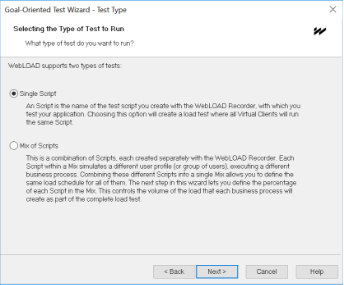 Script Type Selection Dialog Box