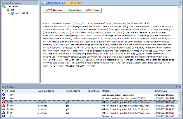 Full View of Error – HTML View