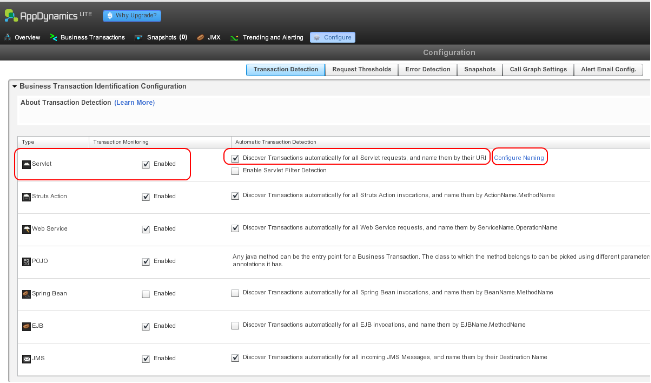Transaction Detection Tab