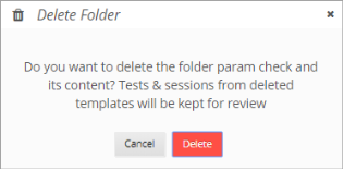 Specifying to delete a resource subfolder