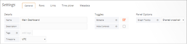 Dashboard Settings – General